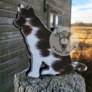 Genuine Cowhide Dog  Décor Piece. NWOT